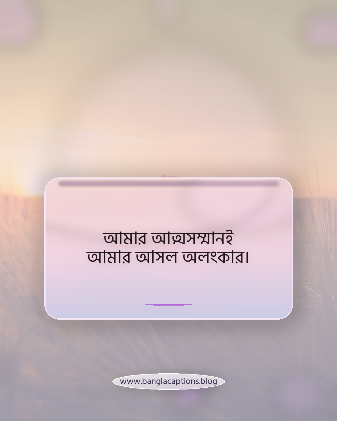আমার আত্মসম্মানই আমার আসল অলংকার। - আত্মবিশ্বাসী নিজের কথা স্ট্যাটাস