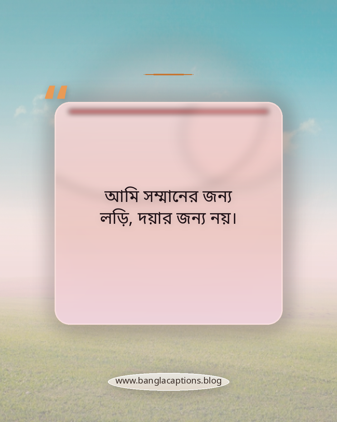 আমি সম্মানের জন্য লড়ি, দয়ার জন্য নয়। - মেয়েদের জন্য নিজের রুলস স্ট্যাটাস