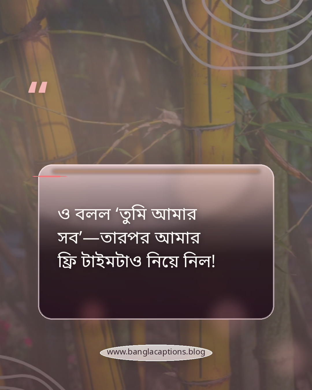 ও বলল ‘তুমি আমার সব’—তারপর আমার ফ্রি টাইমটাও নিয়ে নিল! - প্রেম ও রিলেশনশিপ ফানি স্ট্যাটাস