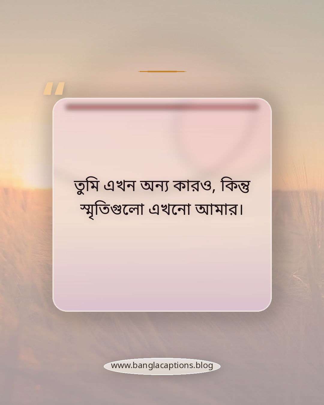 তুমি এখন অন্য কারও, কিন্তু স্মৃতিগুলো এখনো আমার। - প্রিয় মানুষকে নিয়ে স্মৃতিচারণ