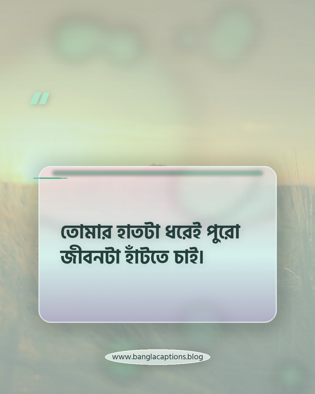 তোমার হাতটা ধরেই পুরো জীবনটা হাঁটতে চাই। - রোমান্টিক ফেসবুক পোস্ট ক্যাপশন