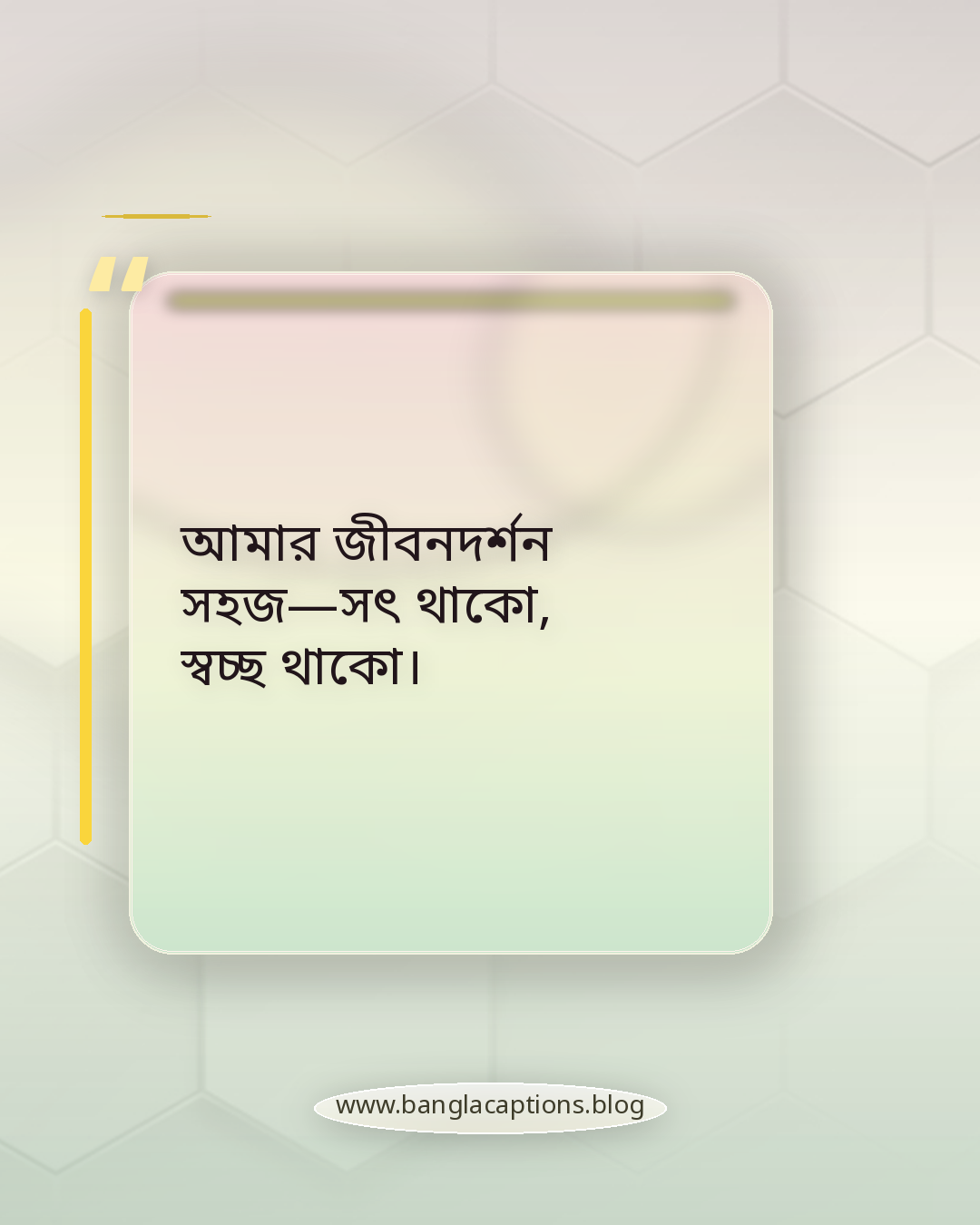 আমার জীবনদর্শন সহজ—সৎ থাকো, স্বচ্ছ থাকো। - ব্যক্তিত্ব প্রকাশের জন্য আলাদা স্ট্যাটাস