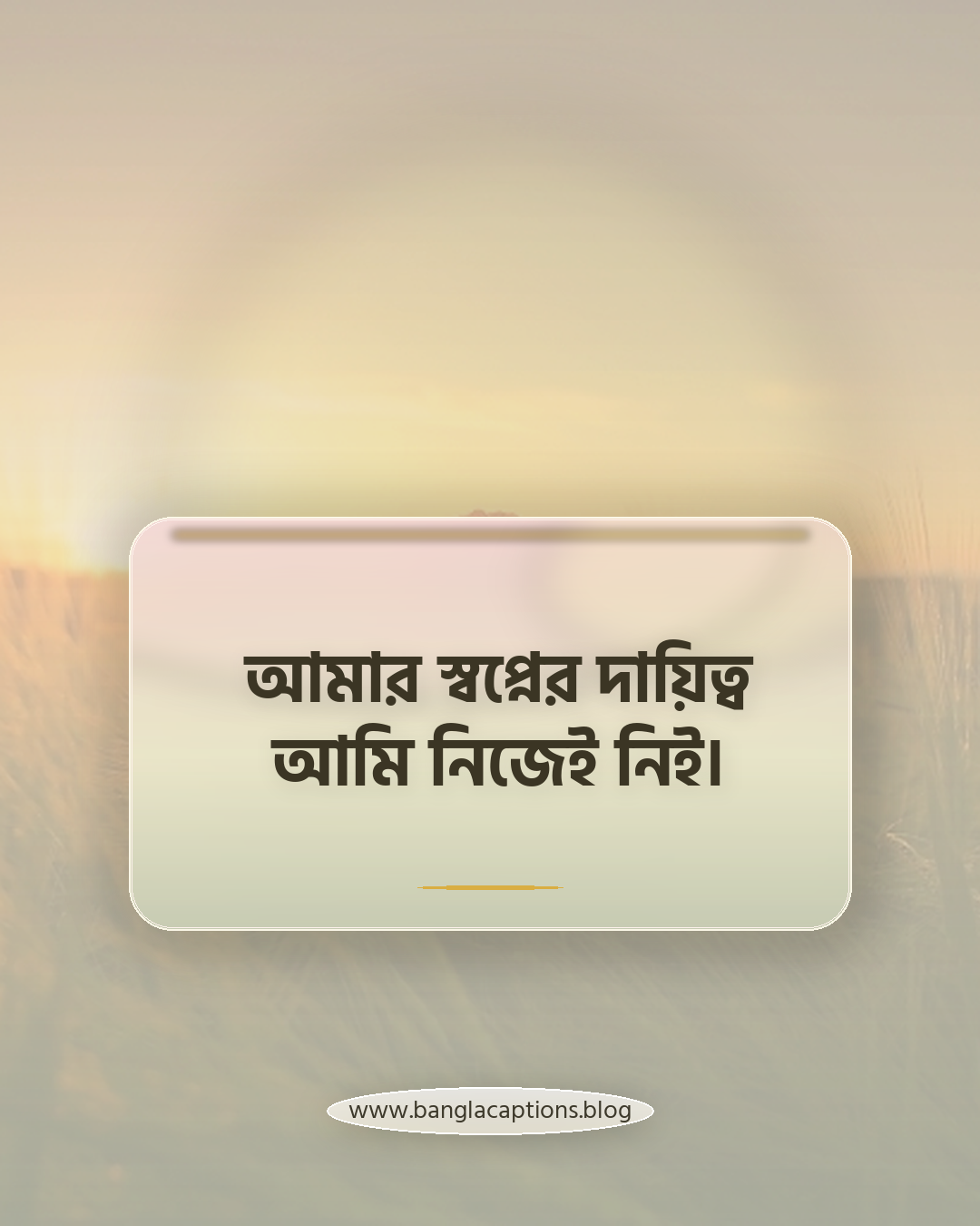 আমার স্বপ্নের দায়িত্ব আমি নিজেই নিই। - কষ্ট ও সমালোচনার মাঝেও নিজের মতো থাকার উক্তি