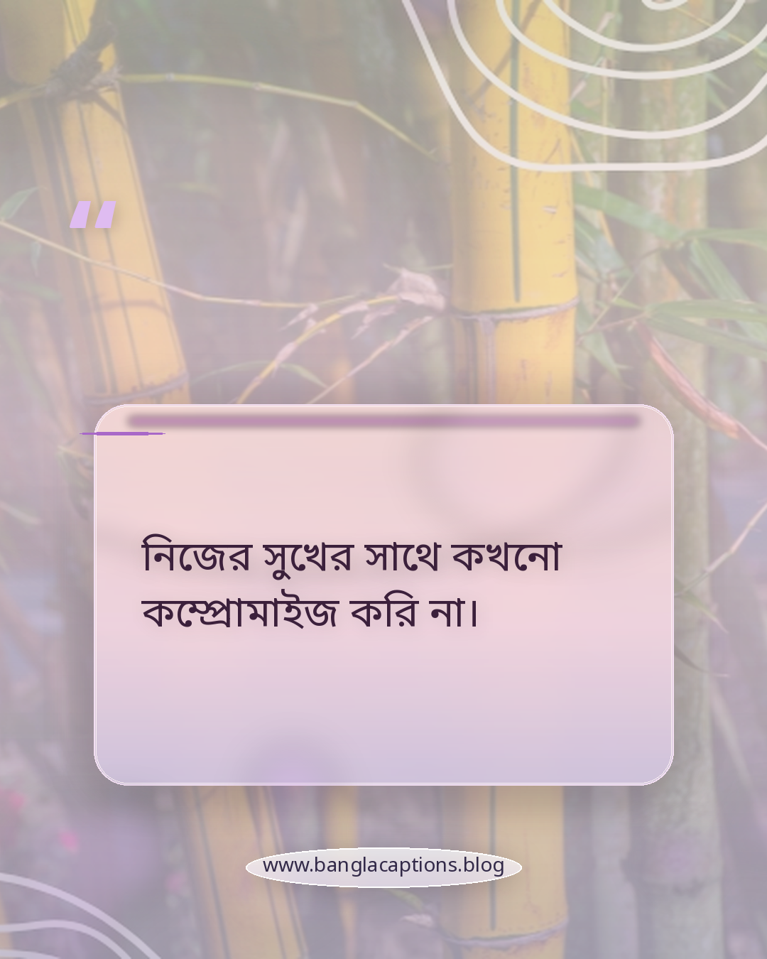 নিজের সুখের সাথে কখনো কম্প্রোমাইজ করি না। - সেরা নিজের রুলস স্ট্যাটাস বাংলা