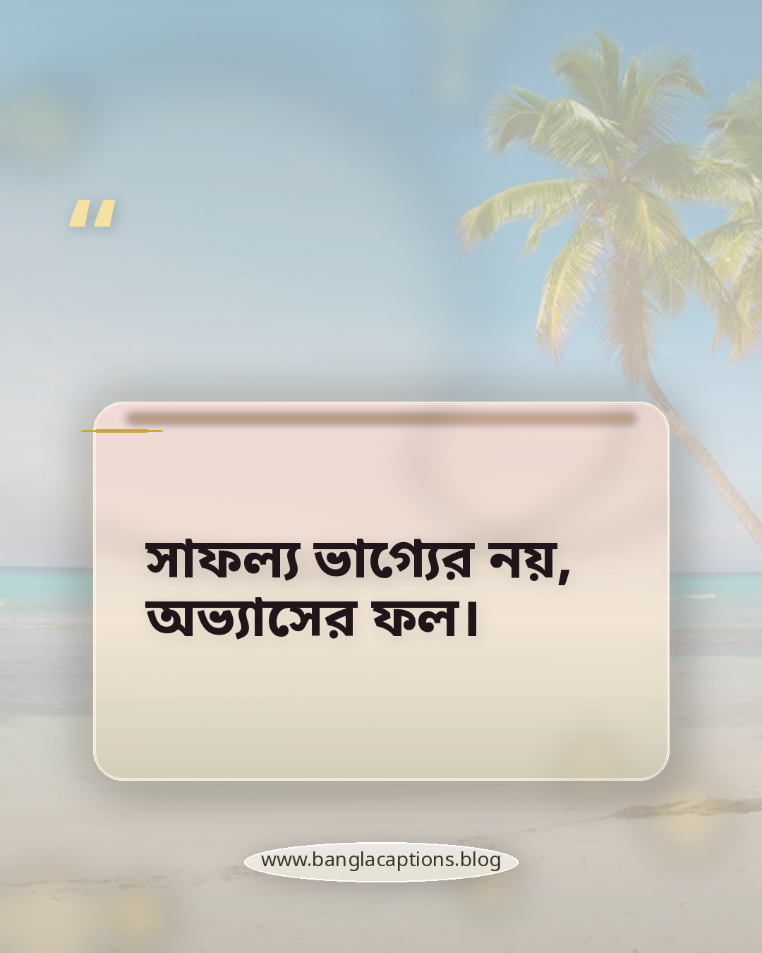 সাফল্য ভাগ্যের নয়, অভ্যাসের ফল। - সাফল্য নিয়ে অনুপ্রেরণামূলক ক্যাপশন
